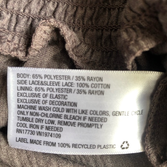 KNOX ROSE 🌹- M LT BROWN LACE NECK LINE BLOUSE - Picture 6 of 6